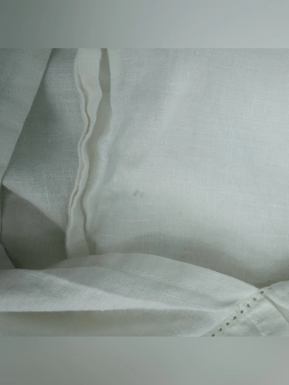Fieldcrest Pillow Sham King Ivory White Linen Single (1) Pillow Cover Cottage